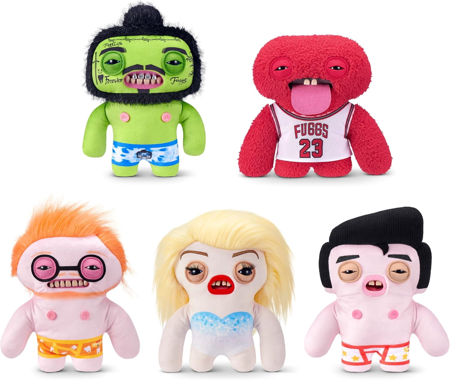 Fuggler Fugg Stars 9-Inch Plush Toy (Chunky Mcdunky) by ZURU  Funny Ugly Monster Stuffed Animal with Human-Like Teeth, Collectible Plush for Kids, Tweens, Teens, Adults & Plush Fans