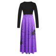 thumbnail image 5 of Qiopertar Vente de Liquidation Robe Longue à Manches Longues Imprimée Halloween pour Femmes avec Fermeture Éclair Col Rond Jupe Longue Offres de la Semaine Moins de 5$, 5 of 5
