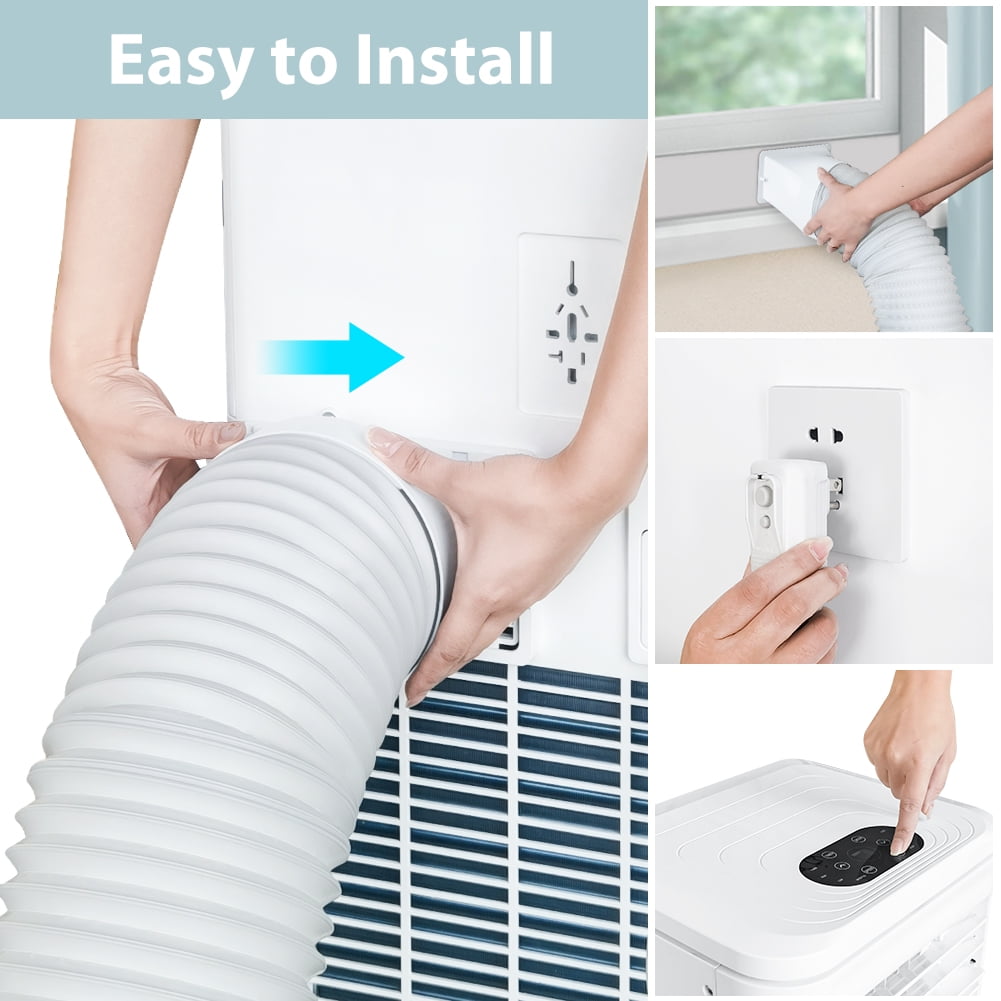 LifePlus Portable Air Conditioner 10000BTU Ashrae ( 6000BTU) Indoor Room AC Unit Dehumidifier Window Kit Remote Control Easy&Efficient Bedroom