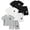 White Grey Black(A056), variant on Boys Shorts Sets 6Pcs Quick Drying Baseball Short Sleeve T-Shirt and Sports Shorts Summer Outfits for Kids Red Yellow Black 7-8 Years