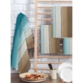 thumbnail image 2 of Teal Brown Ombre Kitchen Dish Towels for Drying Dishes Set of 3, Vintage Country Wooden Waffle Weave Microfiber Hand Tea Bathroom Towels Quick Dry & Absorbent Towel 15.7x23.6, 2 of 7