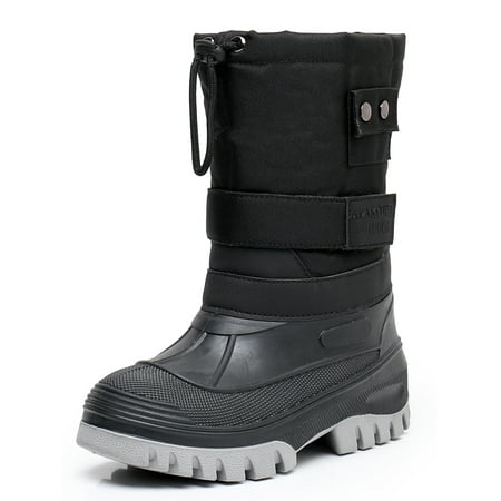 

Blikcon Boys Girls Insulated Waterproof Mid Calf Winter Snow Boots(Color : Black Size : 11.5 Little Kid)