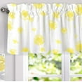 thumbnail image 2 of DriftAway Dandelion Floral Flower Lined Thermal Insulated Energy Saving Window Curtain Valance for Living Room/Bedroom/ Kitchen/Kids, 2 Layer, Rod Pocket, 52"x18"+2”Header (Yellow), 2 of 6