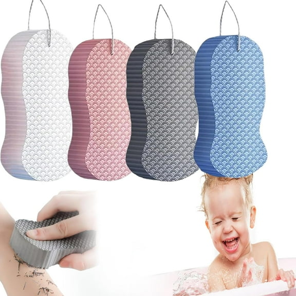 3D Bath Scrub Sponge, Toolye Magic Exfoliating Scrub, 2026 New Spa Level Bath Sponge, Magic Body Scrubber Bath Exfoliating Scrubs Sponges Shower Brush, Esponja Exfoliante para Cuerpo(4mix)