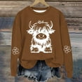 thumbnail image 2 of Baby Days YLSDY Deals Highland Cow Sweatshirts for Teen Girls Cow Sweatshirts for Women Western Cow Print Shirt Country Western Sweatshirt Khaki 3 Years, 2 of 3
