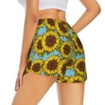 thumbnail image 4 of Picia Sunflowers Pattern Women's 2 in 1 Athletic Running Shorts High Waisted Workout Casual Gym Sweat Shorts with Comfy Liner Zipper Pockets-X-Large, 4 of 9