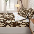 thumbnail image 5 of Homewish Vintage Dog Paws Zipper Queen Comforter Set with Fitted Sheet and 2 Pillowcases,Classic Brown Leopard Print Zipper Bedding Set,Polkadot Reversible,4pcs, 5 of 8