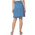 thumbnail image 3 of Womens Vintage Stretch Denim Jean Button Flare Skirt with Side Pocket, 3 of 5