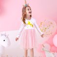 thumbnail image 1 of AAMILIFE Robe Princesse pour Filles Licorne à Paillettes Manches Longues Robe d'Automne Enfants Anniversaire Fête Mariage Robes en Tulle Vêtements pour Enfants, 1 of 2