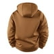 thumbnail image 4 of Dolkfu Sudadera con capucha forrada para hombres, chaqueta sherpa de color sólido con capucha, abrigo a prueba de viento para hombres en invierno. XL, 4 of 4