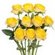 thumbnail image 1 of Nvzi Rosas artificiales realistas falsas con tallos para decoración de ramo de novia, 10 unidades (amarillo degradado), 1 of 2