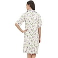 thumbnail image 3 of Bimba Women Purple Floral Print Short Sleeve Sleepshirt Nightwear With Pockets - 26, 3 of 5