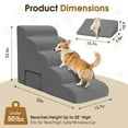 thumbnail image 2 of Curved Dog Stairs 22.4 inches High, Dog Ramp Stairs for Small Dogs for High Beds 20-25 inches Tall, Pet Stairs/Steps for Old Dogs Cats, Grey, 2 of 13