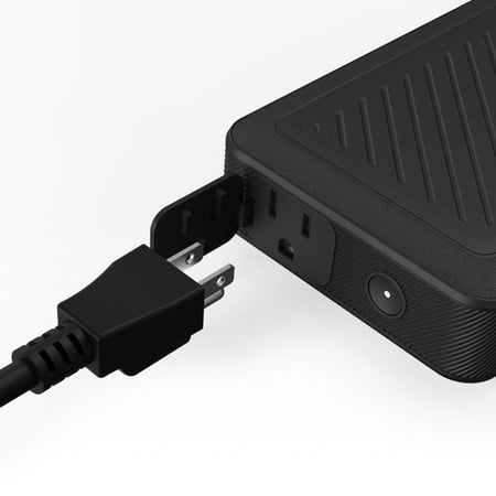 mophie - Powerstation Go Rugged AC Portable Power with AC Outlet, USB-A Ports, Floodlight, and Jumper Cables - Black