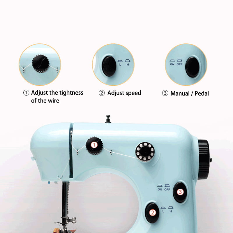 Doitsa Mini Sewing Machine Handheld Stitch Machine Portable Electric Stitch Household Tool for Fabric Crafts Home Travel Use 