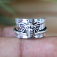 thumbnail image 5 of Spinner Bee Ring, Bumble Jewelry, 925 Silver Ring, Honeybee Ring, Statement Ring, Insect Jewelry, Nature Inspired, Boho Ring, Beekeeper Gift, 5 of 5