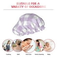 thumbnail image 7 of Gaeub Purple Checkboard Shower Caps for Women Men,Double Waterproof Layers Bathing Hat,Elastic and Reusable Bath Caps, 7 of 7