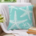 thumbnail image 3 of Pillow Covers 20x20 Set of 2, Aqua Starfish Throw Pillow Covers Decorative Couch Cushion Cover, Summer Coastal Nautical Ocean Classic Microfiber Soft Square Pillowcases for Bedroom Living Room Sofa, 3 of 9