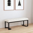 thumbnail image 2 of Mesa Boucle Upholstered Tufted Accent Bench Vanilla, 2 of 8