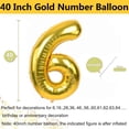 thumbnail image 2 of Globo gigante de foil dorado número 6 de 40" Yeodong, 2 of 7