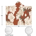thumbnail image 3 of Wearable Blanket,Pioneer Flower Floral Print Pattern Hooded Wearable Flannel Blanket for Adults & Teens,Winter Poncho Shawl Wrap Cape Cozy Anti-Pill,50"x60", 3 of 5