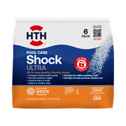 HTH Pool Care Shock Ultra for Swimming Pools, Granules, 6 Pack, 1 lb