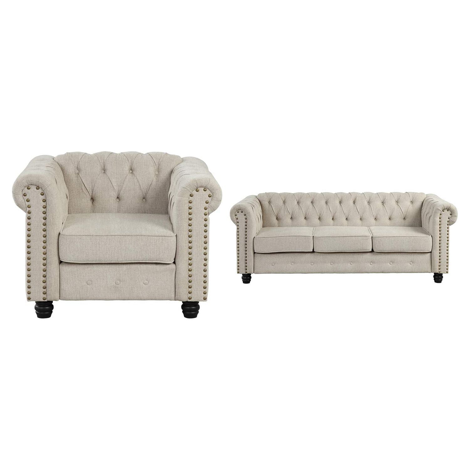 Morden Fort Linen Couches for Living Room Sets, Chair, Loveseat