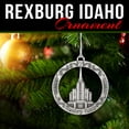 thumbnail image 2 of Rexburg Idaho Temple Antique Silver Hanging Metal Ornament by Ringmasters, 2 of 4