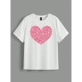 thumbnail image 2 of Casual Heart, Letter Printed Round Neck Short Sleeve Women's T-Shirts, Summer TeeFather's Day, MotheCamisetas para mujer, lindas camisetas con estampado gráfico, de manga corta, estilo casual, para ve, 2 of 6