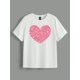 thumbnail image 2 of Camiseta informal de manga corta con cuello redondo y estampado de letras para mujer, ideal para verano y para practicar deporte., 2 of 6
