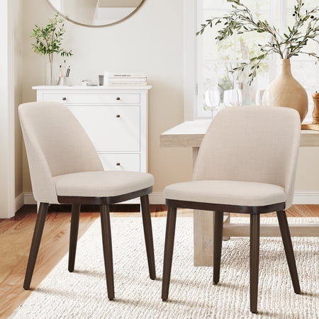 COLAMY Round Kitchen Table and Chairs Set for 2 – 45 Inch Wooden Dining Table with Upholstered Seating Ideal for Home or Restaurant – Beige