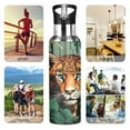thumbnail image 5 of Leopard Cheetah Trees Sports Water Bottle with Straw Lid Insulated Stainless Steel Leak Proof BPA Free Thermal Mug with Handle for Gym Yoga Cycling Camping, 5 of 8