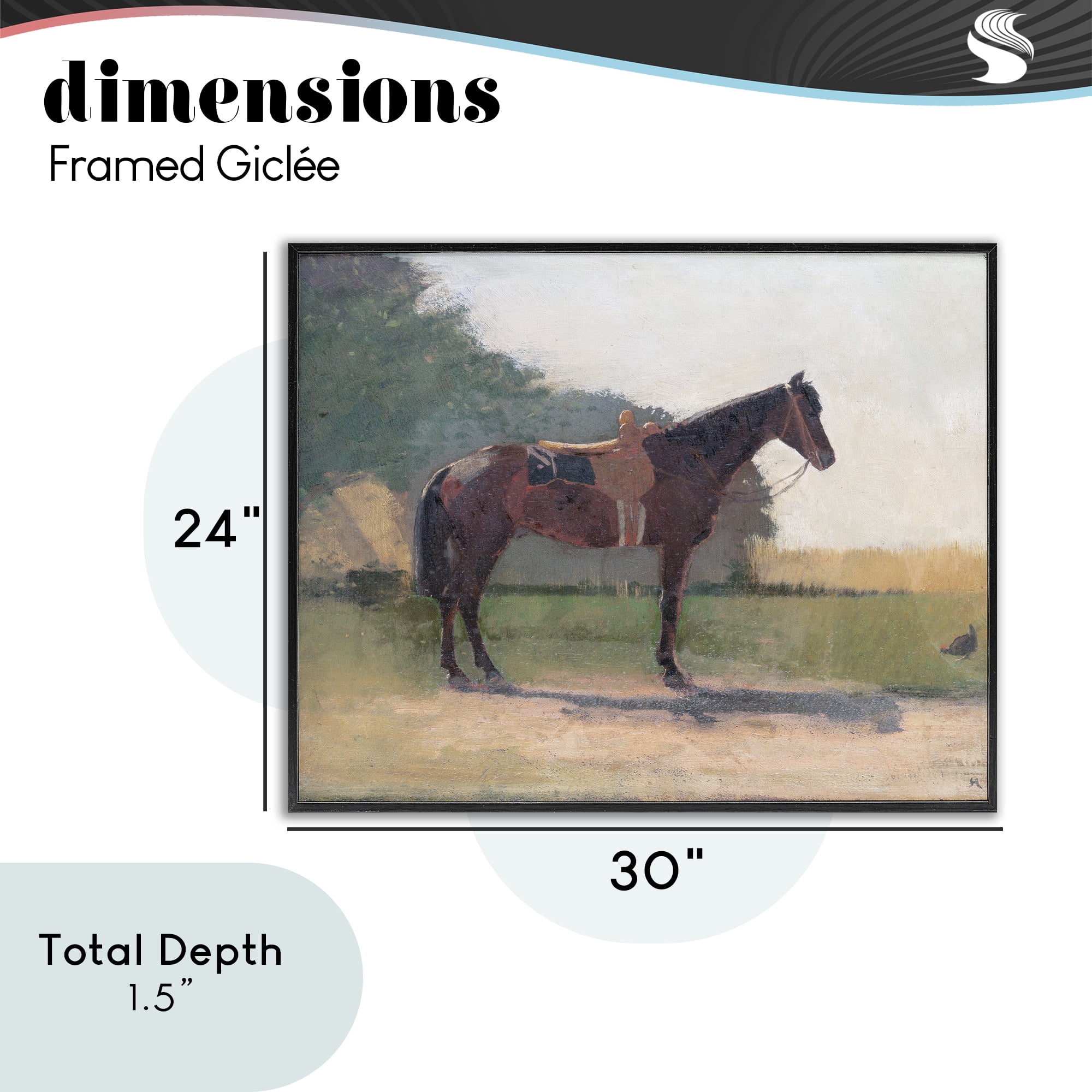 Stupell Industries Saddled Horse in Farm Yard Black Framed Giclee Art, design by Stellar Design Studio
