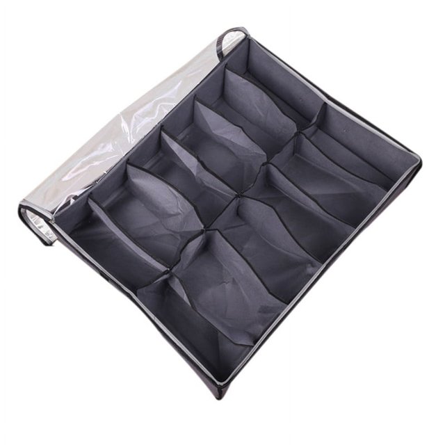 Organizador de Almacenamiento de Zapatos Debajo de Cama, Caja Contenedora de Zapatos de Tela Plegable con Cubierta Transparente, Bolsa de Almacenamiento Transparente para Ventana