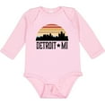 thumbnail image 3 of Inktastic Detroit Michigan Skyline Retro Boys or Girls Long Sleeve Baby Bodysuit, 3 of 5