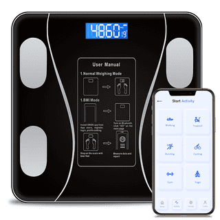GE Smart Scale for Body Weight with All-in-one LCD Display, Weight Scale,  Digital Bathroom Scales, Bluetooth Rechargeable Body Fat Scale, Accurate Weighing  Scale for Body Weight, BMI and More, 396 lbs