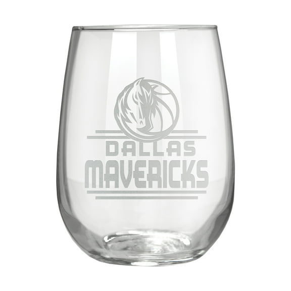 Dallas Mavericks Etched 17oz. Rally Cry Stemless Wine Glass