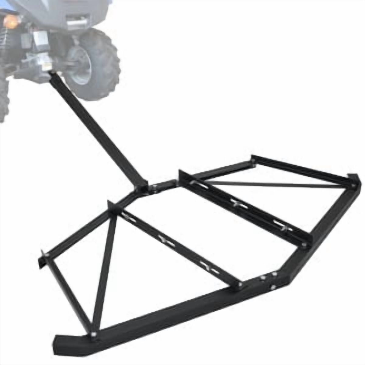 Rugerasy 74 inch Tow Behind Dethatcher Grader w/ 3 Sets Adjustable Bolts & 2 Reinforcement Bars,Tow Behind Harrow with Pin-Style Hitch,with Lift Handle for Garden Farm Grass,Black