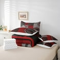 thumbnail image 5 of Feelyou Chic Circle Abstract Twin Bedding Sets 7-Piece, Black Red Minimalism Bedding Comforter Set, Fashion Geometric Stripes Sheet Sets, Breathable Home Decor, 5 of 7