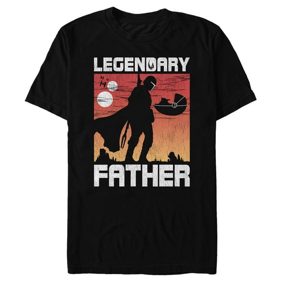 Men's Star Wars: The Mandalorian Legendary Dad Poster  Graphic Tee Black Medium