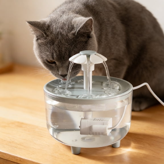 1500ml USB Cat Water Fountain, Automatic Pet Drinking Dispenser with Filter, Transparent Green Circulating Fresh Water Bowl for Cats & Small Dogs