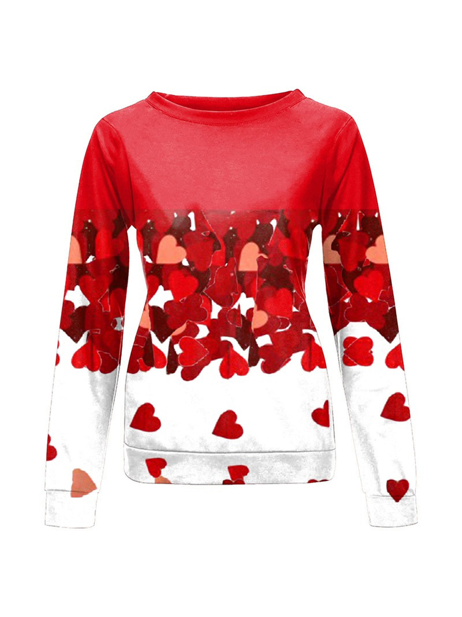 Valentine's Day Women Casual Sweater Long Sleeve Loose Pullover Tops ...
