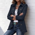 thumbnail image 5 of Naotn Open‑Front Ruffled Lapel Collar Jacket for Women Fall Trendy Casual Long Sleeve Button Down Outerwear, 5 of 10