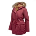 thumbnail image 2 of Lilgiuy Women's Top Hooded Outwear Thickening Coat Long Sleeve Coat Parkas Hot Pink，6（M） Winter Dresses for 2022, 2 of 4