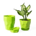 thumbnail image 1 of Plant Pots Set 5pcs Plastic Planters With Trays 12.5*15cm Flower Container For Seedling  Transplanting  Cutting, 1 of 12