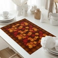 thumbnail image 5 of Thanksgiving Placemats Set of 2 Vintage Fall Maple Leaf Brown Plaid Heat Insulated Linen Place Mats, Washable Stain-Proof Table Mats for Dining Tables Holiday Decor 13x19inch, 5 of 9