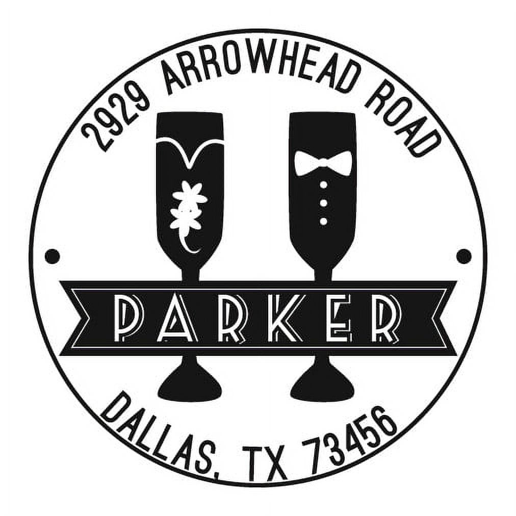 Personalized Round Self-Inking Rubber Stamp - The Parker