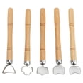 thumbnail image 2 of Pottery Carving Tool, 5Pcs Comfortable Grip Steel Cutter Compact Pottery Handle Making Tool Wooden Handle Multifunctional  for Handcrafting Tasks, 2 of 7