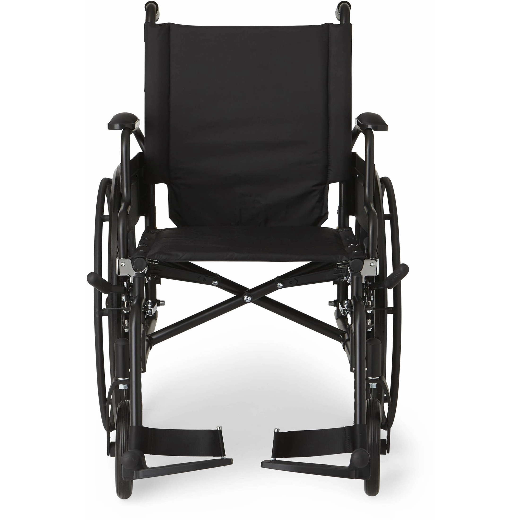 Medline Premium Ultra-Light Weight Wheelchair, Removable Flip-Back Arms, Swing Away Footrests, 300 Weight Capacity, Black