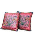 thumbnail image 3 of 20" x 20" Pink Peacock Blown Seam Floral Indoor Outdoor Throw Pillow, 3 of 5